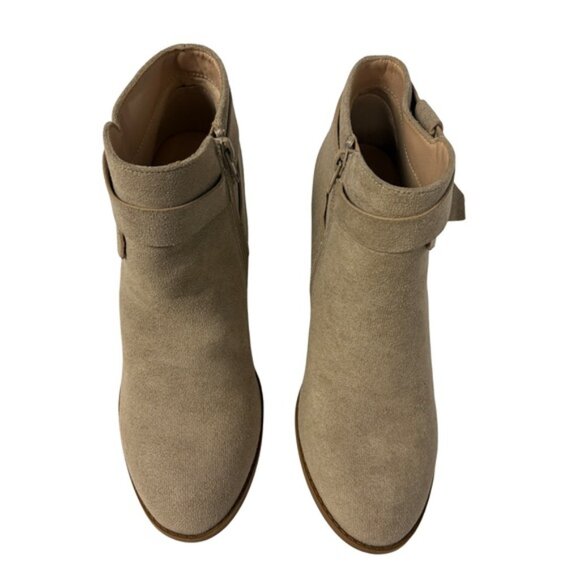 ZBY Brown Suede Ankle Booties Women’s 8.5 | Chunky Heel - Picture 2 of 11